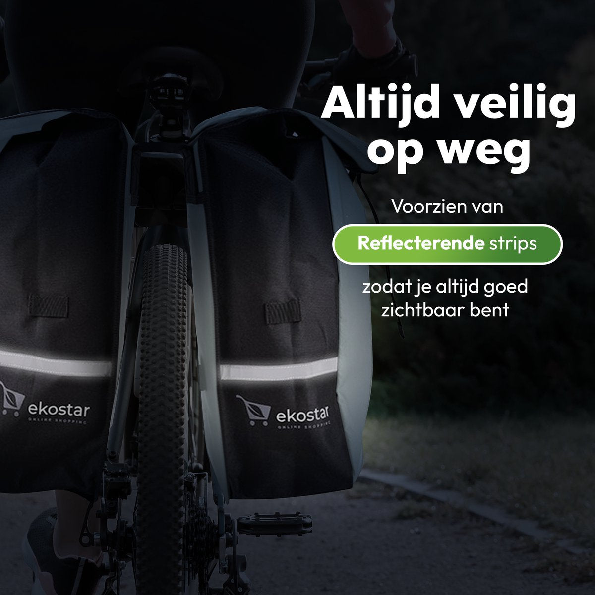 dubbele fietstas - roltop - waterafstotend - 46 L
