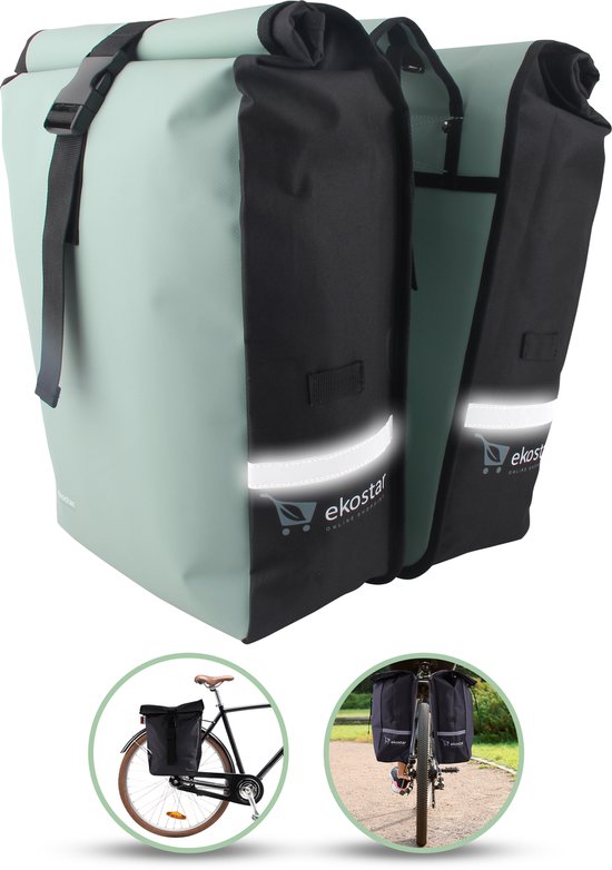 dubbele fietstas - roltop - waterafstotend - 46 L