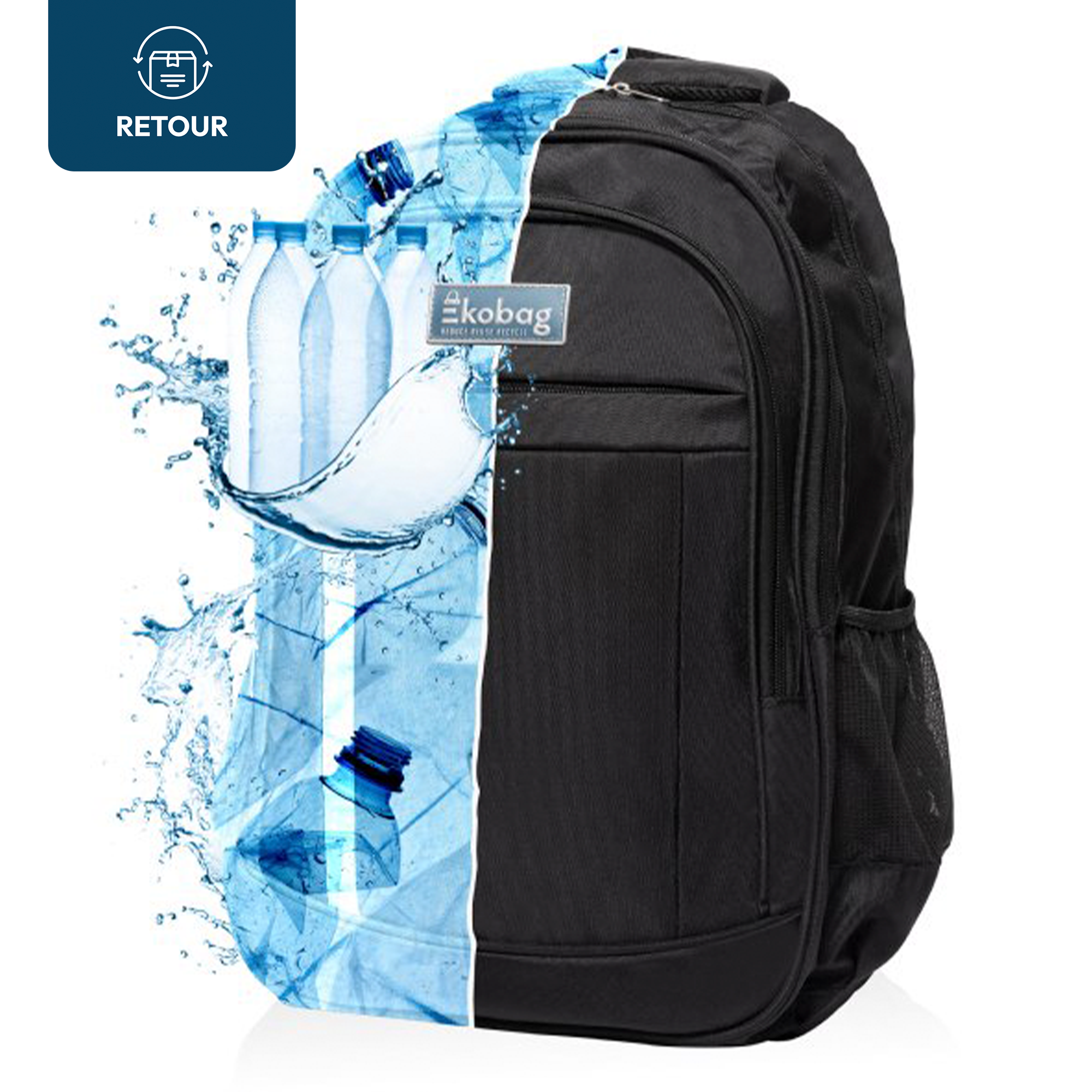 Ekobag 999 - Rugzak - 100% Recyclede plastic flessen - 29 L - Duurzaam - Waterafstotend