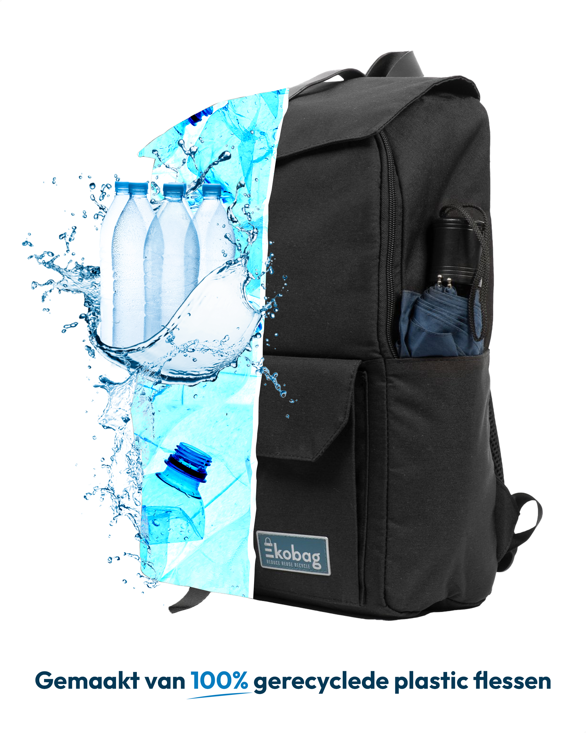 Ekobag 333 - Rugzak - Laptoptas - Schooltas - Duurzaam - Waterafstotend - 19L