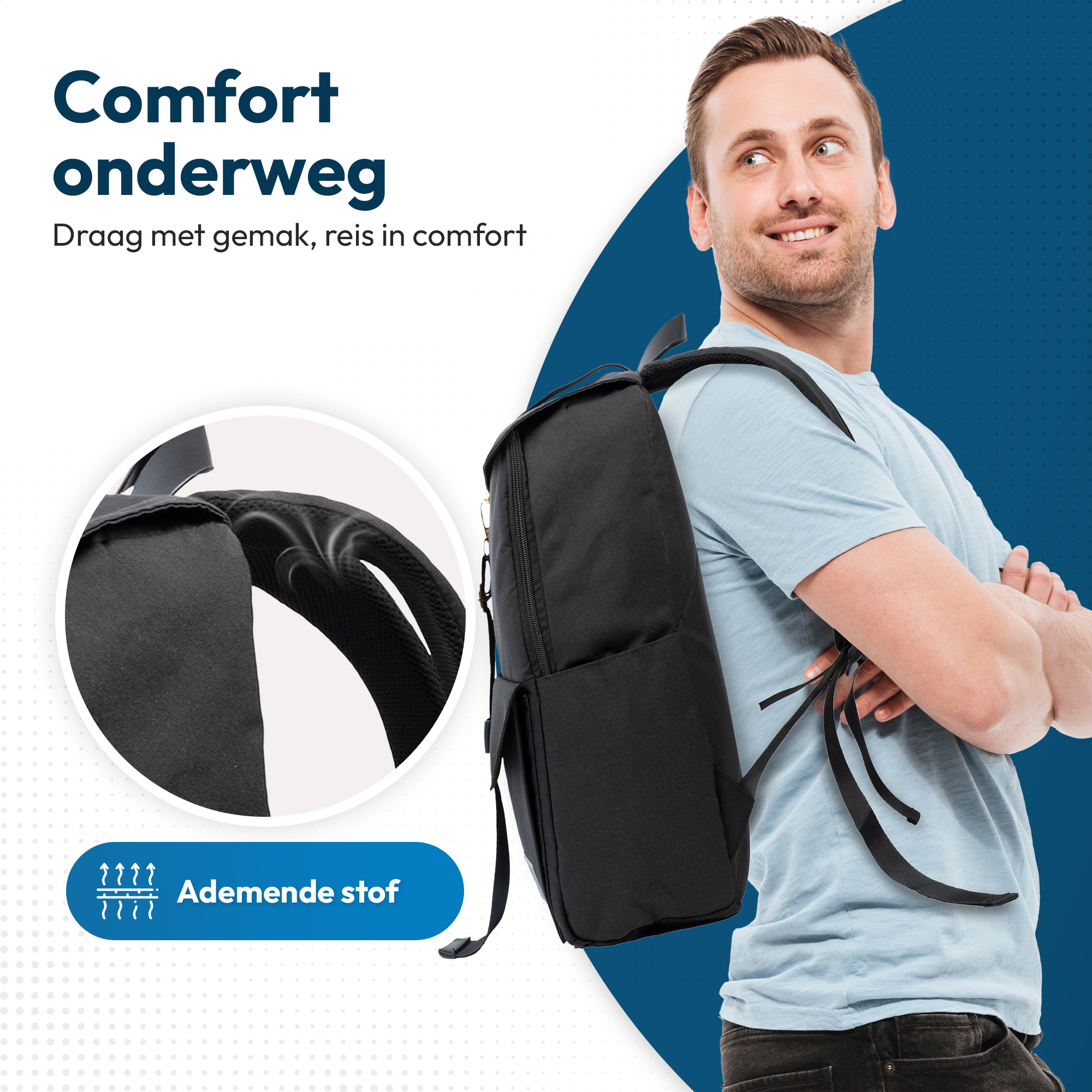 Ekobag 333 - Rugzak - Laptoptas - Schooltas - Duurzaam - Waterafstotend - 19L