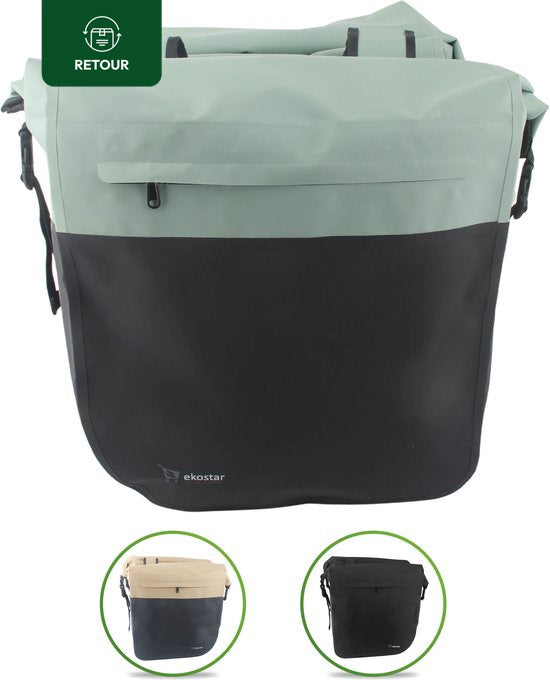 Ekostar® - Dubbele Roltop Fietstas - 100% Waterdicht - 46L - Fietstassen electrische fietsen