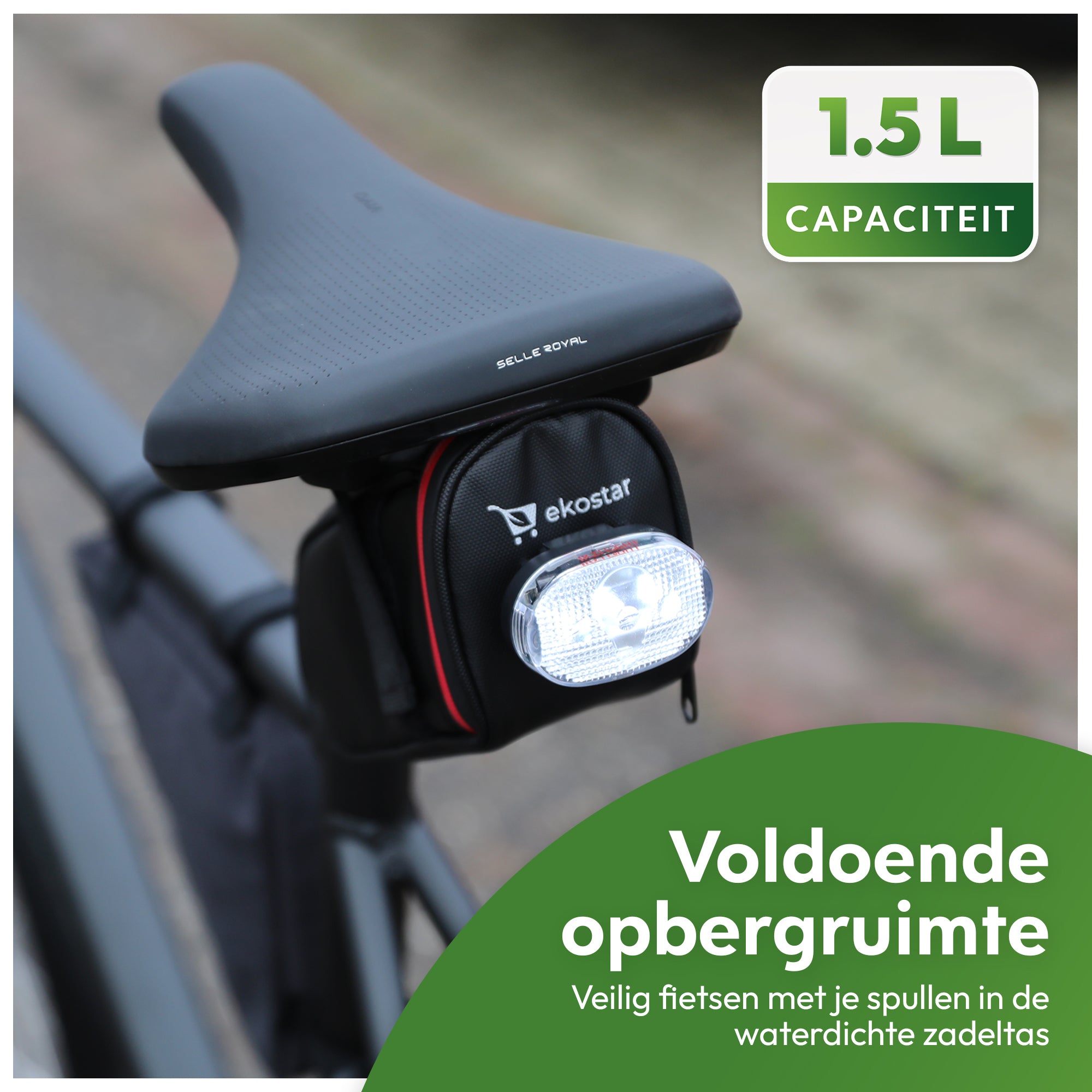 Waterdichte Fiets Zadeltas - Eenvoudige Montage - Duikdoek Met Mesh - Voor Mountainbike & Meer