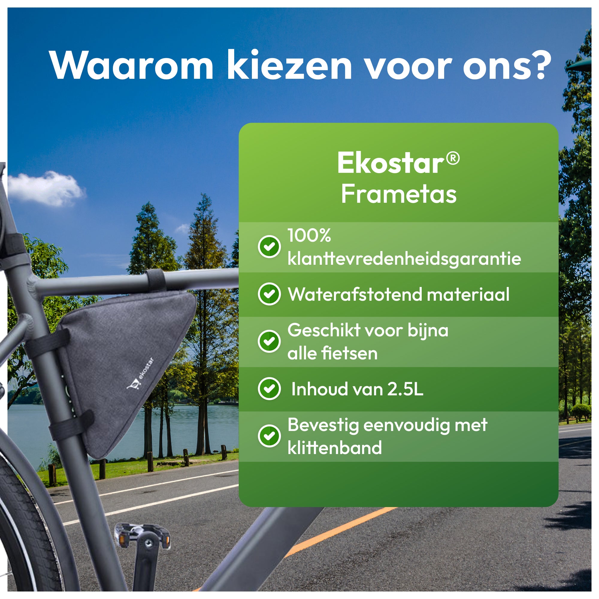 frametasje fiets - waterafstotend – donkergrijs - universeel