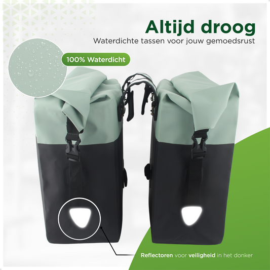 Ekostar® - Dubbele Roltop Fietstas - 100% Waterdicht - 46L - Fietstassen electrische fietsen