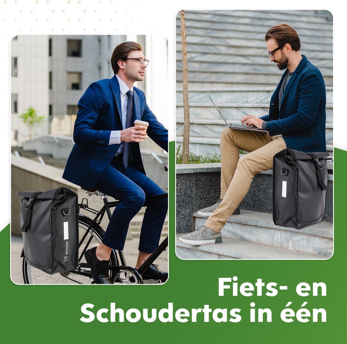 Dubbele fietstas Willex Metropolis Green - Damme Tweewielers Dubbele fietstas Willex Metropolis Green - Damme Tweewielers